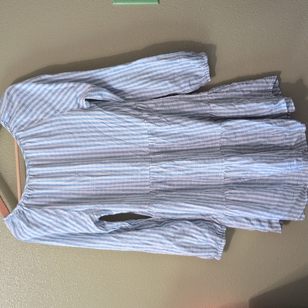 Dip Blue & White Ruffle Dress - Picture 6 of 6